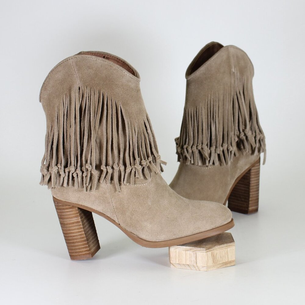 Diba True Genuine Leather Fringed Western Boot